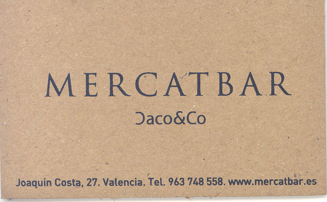 Tarjeta de visita del Mercatbar