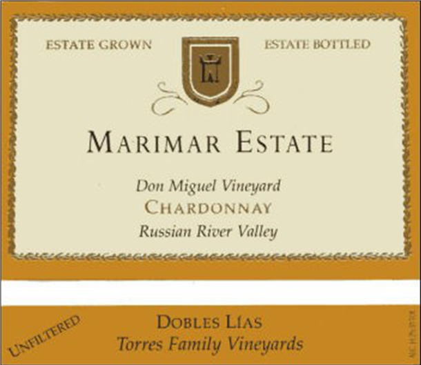 Marimar Estate Don Miguel Vineyard Chardonnay 'Dobles Lías' Russian River Valley, California